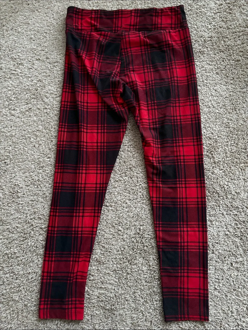 No Boundaries Red and Black Plaid Leggings - Picture 3 of 3
